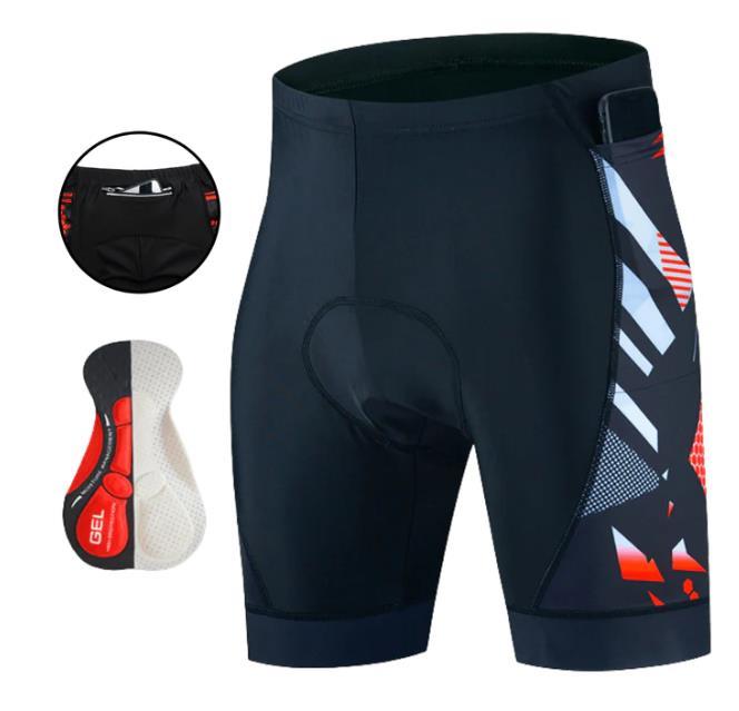 Calções de ciclismo respirável masculino, calças justas de bicicleta três bolsos, , Shorts de bicicleta Lycra-Baruc Show