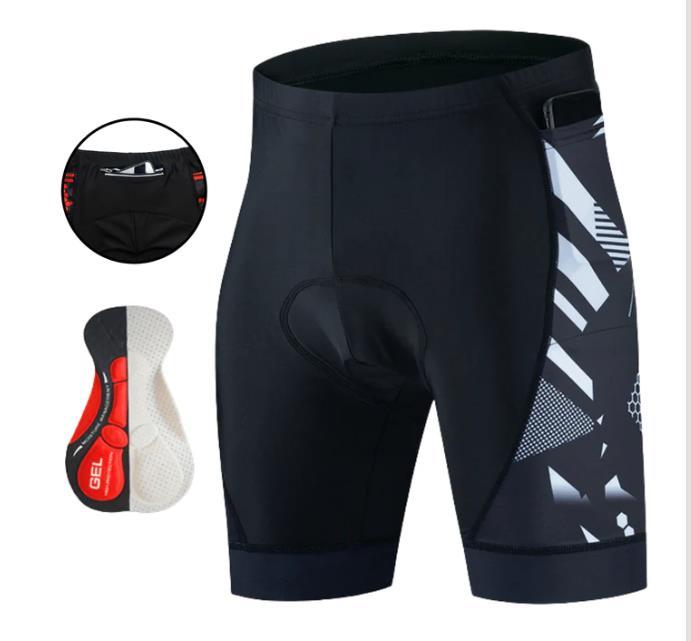 Calções de ciclismo respirável masculino, calças justas de bicicleta três bolsos, , Shorts de bicicleta Lycra-Baruc Show